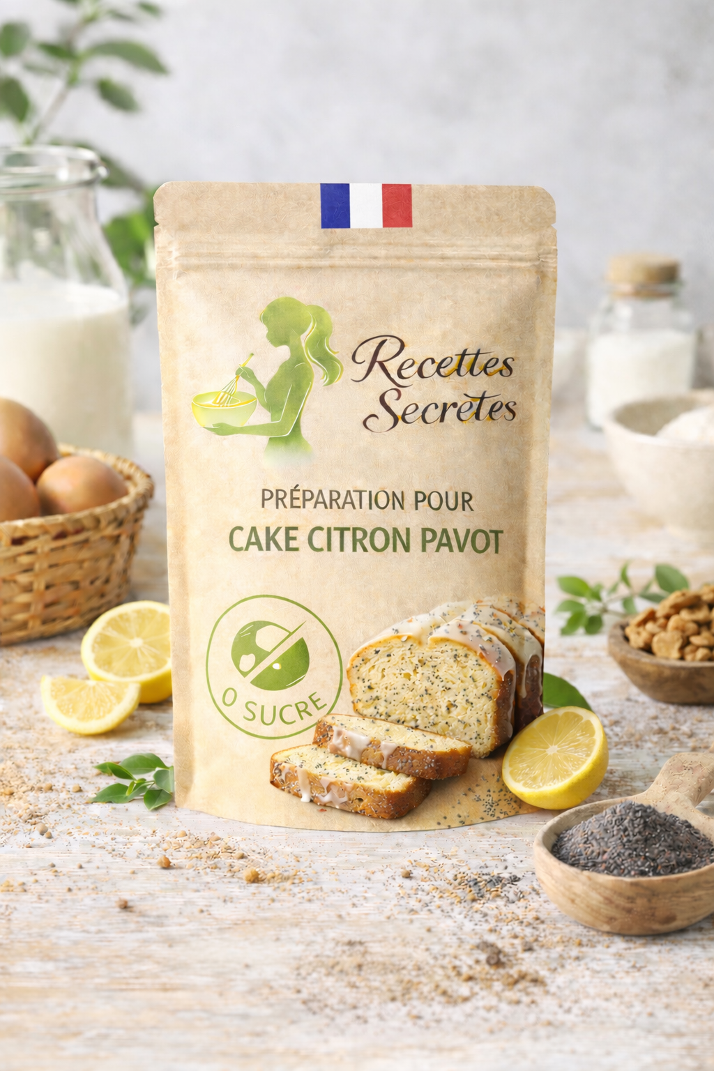 Préparation pour cake citron pavot 0 sucre