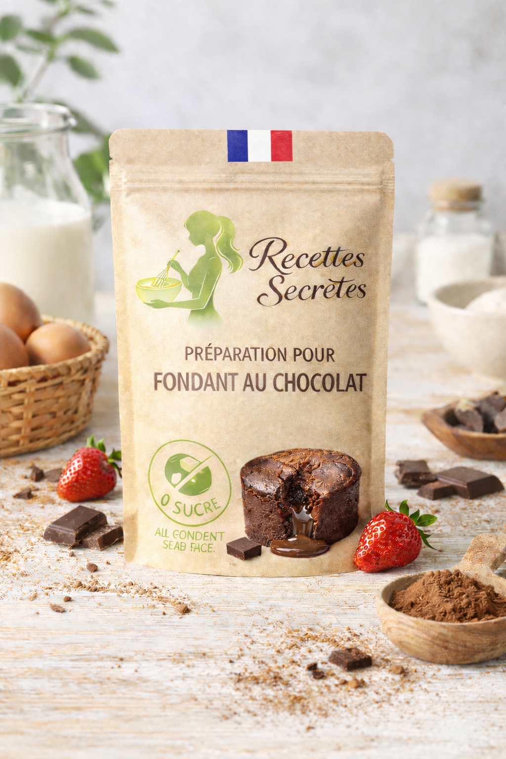 Préparation pour fondant au chocolat 0 sucre