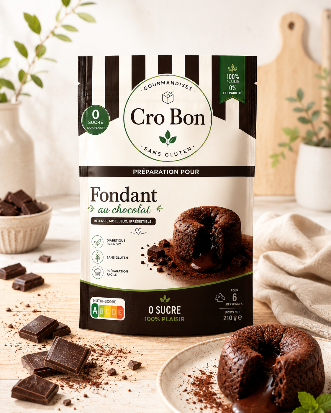 Préparation fondant au chocolat Kéto 0 sucre