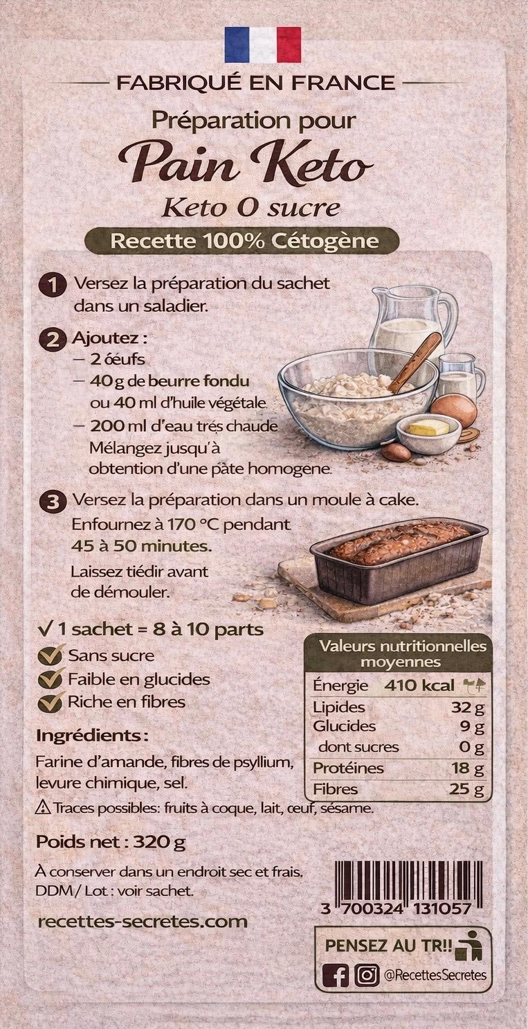 Préparation Pain Keto 0 Sucre
